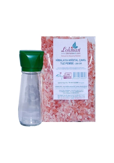 Tuz Karabiber Değirmeni Yeşil + Himalaya Çakıl Tuz Pembe 250 Gr