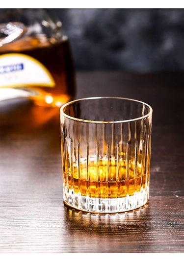 1 Adet Batı Klasik Dikey Tahıl Eski Moda Viski Cam Bar Ev Ofis Ruhları Likör Rhum Şarap İçme Kupası Copas De Vidrio Eski Moda Cam Altın