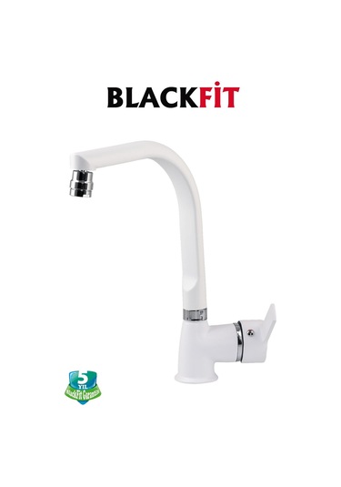 Beyaz Delta Eviye Bataryası Oynar Başlıklı Mutfak Bataryası Çift Su Girişli Mutfak Musluğu Çeşme Beyaz