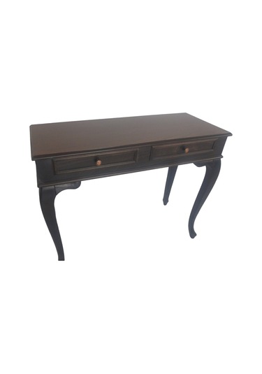 Masifart 120 Cm Siyah Eskitme Dresuar Makyaj Masası Çekmeceli Siyah