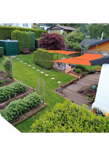 Açık Bahçe Yüzme Havuzu Güneş Tente Güneşlik Yelken Yağmur Su Geçirmez Gölgelik, Boyut: 2m X 1.8m Bej Çok Renkli