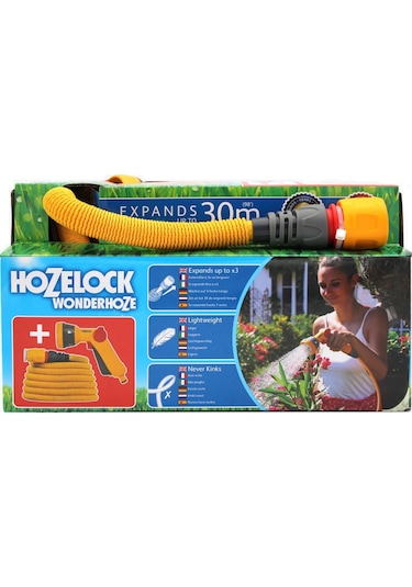 Hozelock 101261H Wonderhoze 30M Uzayan Hortum + Sprey Tabanca Set