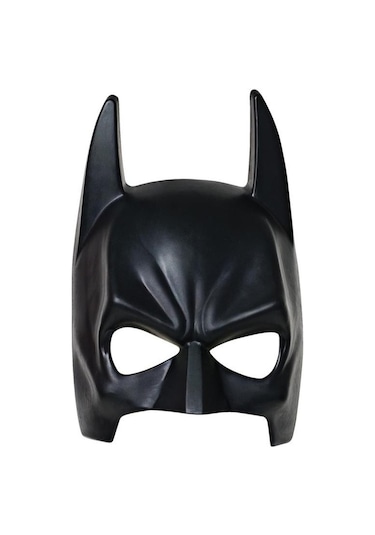 Siyah Renk Çocuk Boy Arkadan Lastikli Batman Maskesi Yarasa Adam