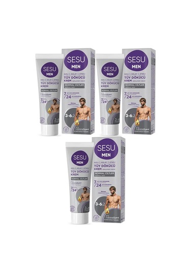 Sesu Tüy Dökücü Krem For Men 100ml 3 Lü Set