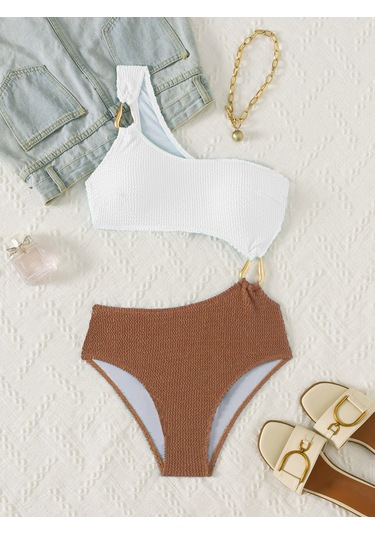 Yaz Patlamasımmodelleri Yüksek Bel İnce Tek Omuz Tek Tek Parça Mayo Metal Halka Degoratifi Darbe Renk Diişbikini Akımım Elbise Kadını Plaj Taatil Geçmezi Beyaz - Kahverengi Yaz Patlamasımmodelleri Yüksek Bel İnce Tek Omuz Tek Tek Parça Mayo Metal Halka Degoratifi Darbe Renk Diişbikini Akımım Elbise Kadını Plaj Taatil Geçmezi Beyaz - Kahverengi