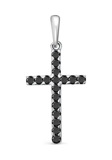 Gold Plaza Jewelry 925 Ayar Gümüş Haç Kolye Askısı 294761682 Gri