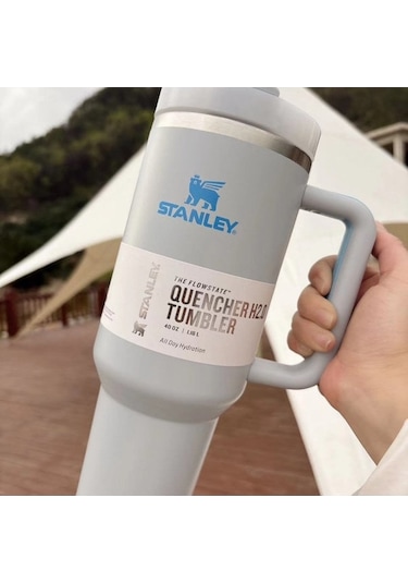 Lemestar 2. Nesil 40oz Paslanmaz Çelik Araç Termosu, Büyük Kapasiteli Spor Matara, 1.18l Sis Rengi Açık Mavi