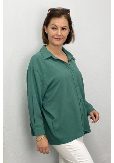Mia Butik Kadın Mint Yeşili Ayrobin Gömlek Mint Yeşili