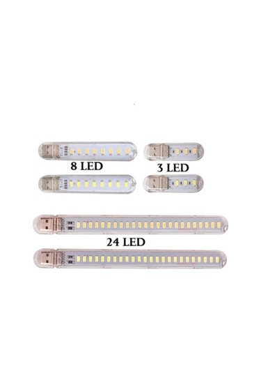 Taşınabilir Mini USB Beyaz LED Lamba 8 Ledli 5730 SMD Kamp Stick