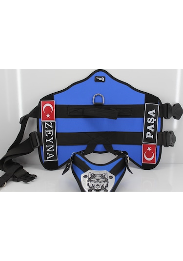 Mg Tasma K9 Göğüs ve Sırt Tasması Mavi