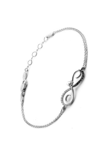 Sonsuzluk Sonsuz Aşk Gümüş Kolye Ve Bileklik Seti Taşlı Wsn91