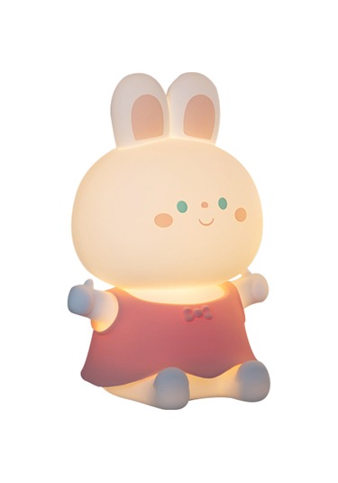 Soft Light Gece Lambası Silikon 7 Renk Değişimi Küçük Tavşan Lambası Çocuk Karikatür Doğum Günü Hediyesi Pembe Diğer