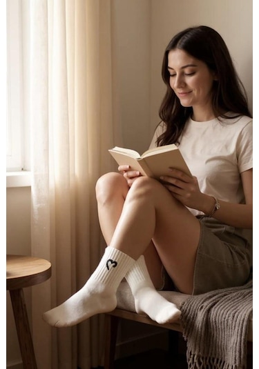 Kadın 5 Çift Premium Yüksek Pamuklu Yeni Kalp Desenli Casual Çorap Çok Renkli ASORTİ