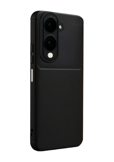 Vivo Y29s Uyumlu Kılıf Karbon Tasarım Kamera Korumalı Silikon Telefon Kılıfı Kapak Siyah