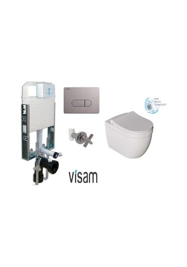 Visam-Dura Rimles Gömme Rezervuar Asma Klozet Seti Sirius 5 Parça Tam Set