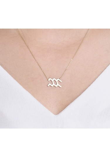 14 Ayar Sarı Altın Kova Burç Kolye