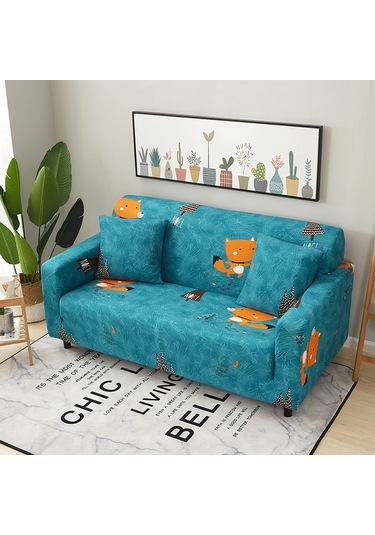 Wezone Yeşil Orman Desenli Tam Kapama Kumaş Koltuk Örtüsü - 190-230 Cm Üç Kişilik, Lastikli, Kaymazsız, Ev Dekorasyonu Ve Koltuk Koruması İçin DiğER