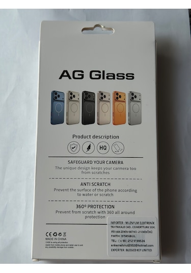 İphone 15 Ag Glass Magsafe Siyah Kaliteli Kılıf Yeni Trend Şok Emici & Tam Koruma, 5 Renk Turuncu