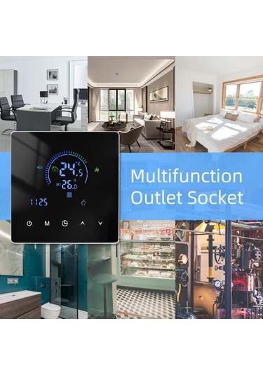 Hfambition Elektrikli Isıtıcı İçin Akıllı Termostat - Lcd Ekran, 5+2 Haftalık Programlama, 5-60 C Ayar Aralığı, 90-240v