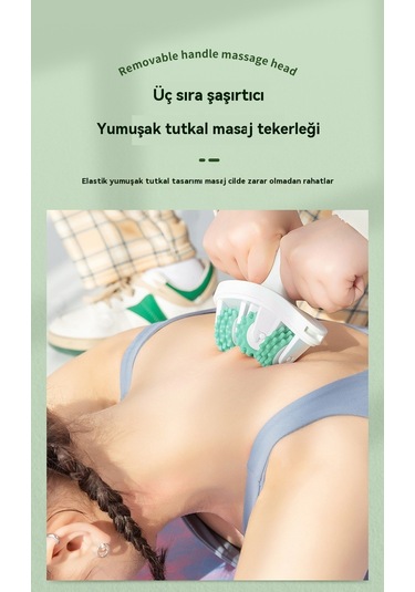 Jian Fan Masaj Yeşili Beyaz - Yeşil