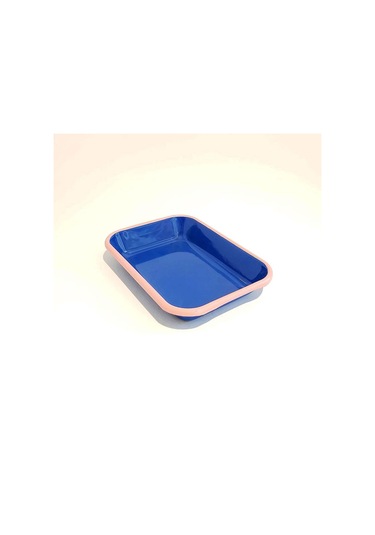 Emaye Meze Tabağı Kobalt Pembe 22 X 16 Cm Kobalt