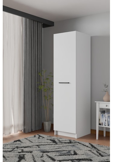 Ladik Beyaz Tek Kapaklı Gardırop 180-45-45 Cm Çift Yönlü Kapak Ladik Beyaz Tek Kapaklı Gardırop 180-45-45 Cm Çift Yönlü Kapak