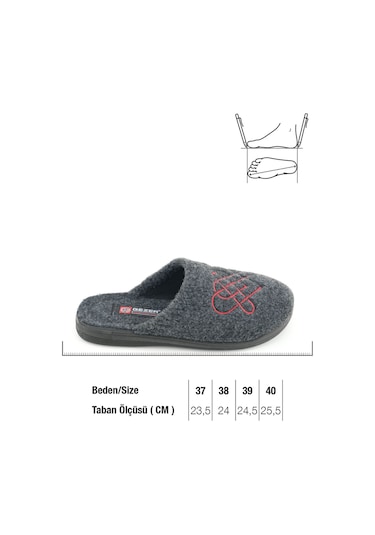 Gezer Kadın Kışlık Keçe Nakışlı Kalp Tasarım Ev Bahçe Terlik Gt1kzm.16089.00.2d4.0c Antrasit Gezer Kadın Kışlık Keçe Nakışlı Kalp Tasarım Ev Bahçe Terlik Gt1kzm.16089.00.2d4.0c Antrasit