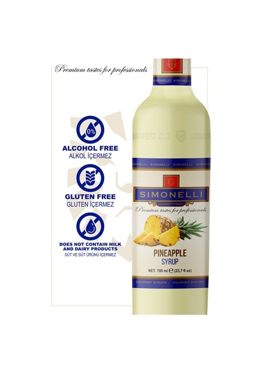 Kahve Şurubu Ananas Aromalı 70 CL + Pompa Sımonellı