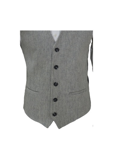 Mentor Regalo Erkek Yelek V Yaka Açık Gri Balıksırtı 50437