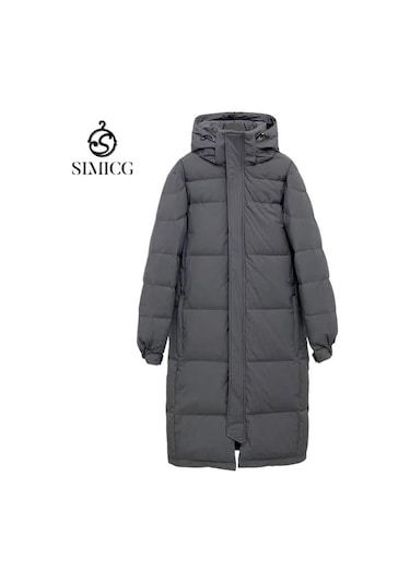 Yeni Kalınlaştırılmış Orta Boy Kaz Tüyü Mont Gri