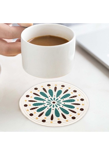 Suntek Dokuma Yuvarlak Servis Altlığı 12cm Örgülü Stil-a Stil A Diğer