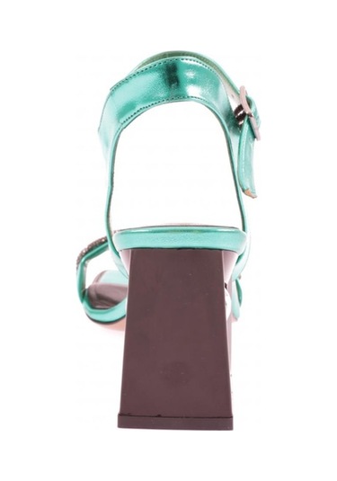 Dgn 617-23y Kadin Silver Taş Bantli Topuklu Sandalet 617-1922-R12454 Yeşil