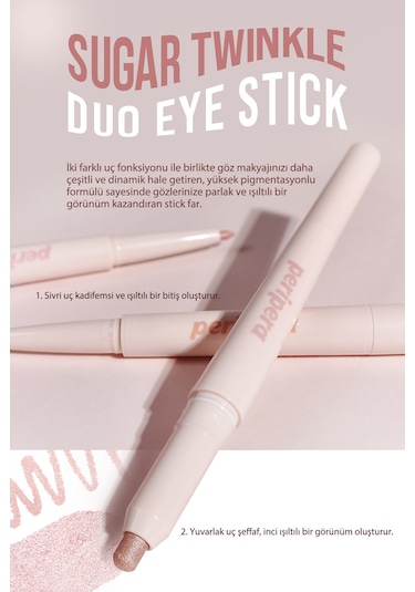 Çift Taraflı Işıltılı Kalem Far Perıpera Sugar Twinkle Duo Eye Stick 03 Glimmering Pink 03