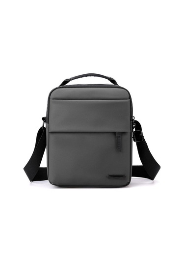 Açık Gri Çapraz Kol Taşıma Faturası Omuz Çantası Su Geçirmez Rahat Basit Omuz Çantası Trendy Erkek Çantası Açık Gri