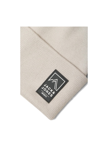 Jack & Jones Erkek Jacalpes Logo Detaylı Örme Bere 12286472 Gri Gri