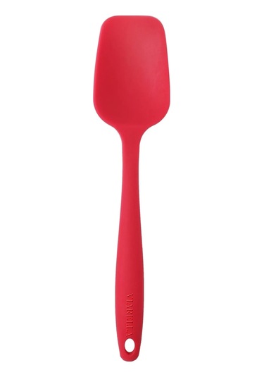 Kırmızı Silikon Kaşık Isıya Dayanıklı Yanmaz Yapışmaz Çizmez 27cm