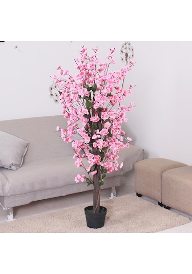 Yapay Ağaç Pembe Japon Kiraz Çiçeği Bahardalı Ağacı Sakura Çiçeği