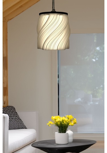 Modern Sarkıt Tekli Avize Krema Serisi 23x27 Cm Salon Mutfak Oturma Odası Cafe Bar Çok Renkli