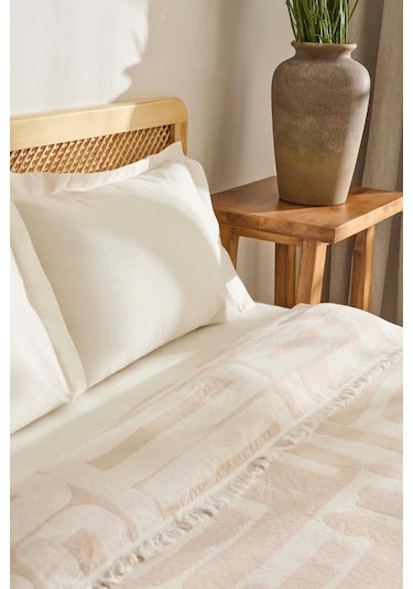 Kaşmir Home Mosy Çift Kişilik Jakar Muslin Pike Bej Bej