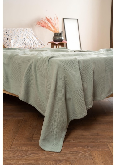 Soley Serenity %100 Pamuk 200 X 220 Cm Çift Kişilik Pike Yeşil