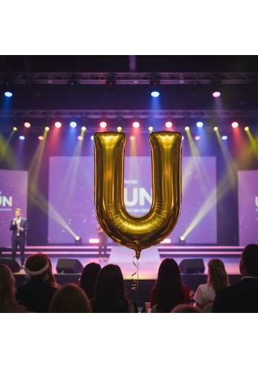 Runaway U Harf Folyo Balon 1m Parti Ve Vitrin Çok Renkli