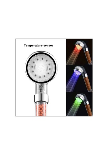 Tasarruflu Boncuklu Ledli Duş Başlık Seti Pil Veya Elektrik Gerekmez Kinetik Enerjili Renkli