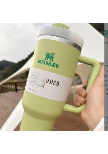 Tenfowee 1.18l Yeşil 40oz Çelik Araçlı Termos Bardak - Spor İçim Kabı, Büyük Kapasite, Sıcak/soğuk Saklama Açık Yeşil