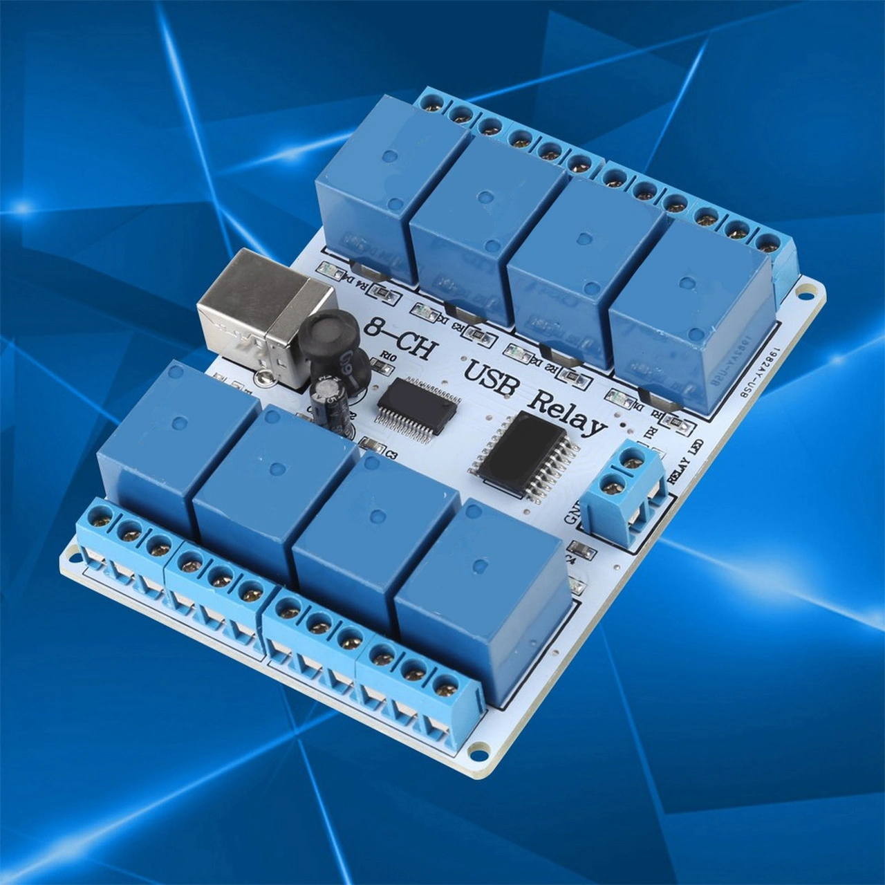 Tenfowee 12v 8 Kanal Usb Röle Kontrolcü Modülü - Bilgisayar Kontrollü, Yüksek Akım Yolları, Fr4 Pcb