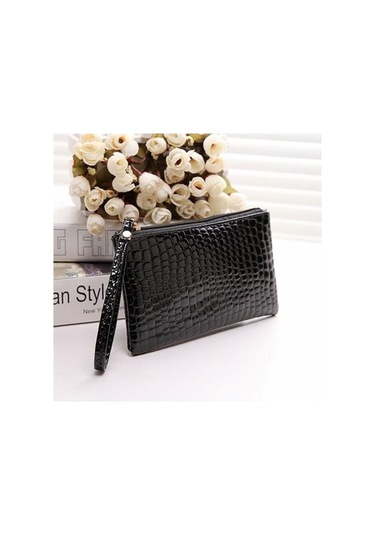 Dancemonkey Timsah Telefon Suni Para Kırmızı Kadın Gül Deri Debriyaj Cüzdanı Cüzdan Çanta Çanta Bozuk Lq Pembe