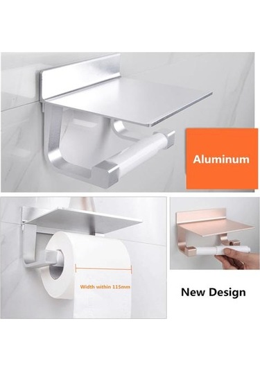 Tuvalet Kağıdı Sahipleri Uzay Alüminyum Çok Fonksiyonlu Depolama Kancaları Küllüklü Banyo Rafları Havlu Raf Telefon Tutucu Kağıt Tutucular Gümüş 22 x 13.6 x 11.2 CM