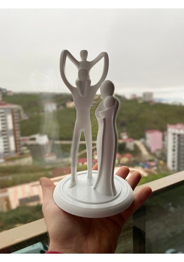 Anne Baba Çocuklar Biblosu Aile Temalı Hediyelik Dekoratif Obje 19 Cm