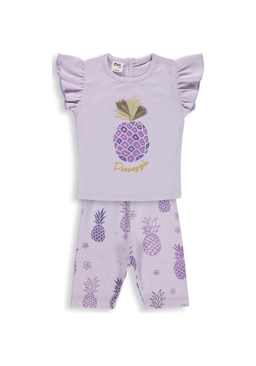 Ananas Baskılı 6-18 Ay Takım - Lila