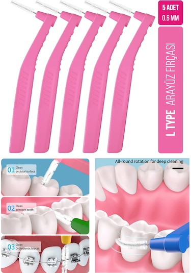 Oral White Arayüz Fırçası Pembe 0.6 Mm Cleaning Pro 5 Adet