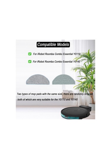 Skycity İrobot Roomba Combo Essential Y0110/y0140/y0112/q0120 İçin Yıkama Yapılabilir Tekrarlı Kullanım Mikrofiber Süpürge Mop Yedek Padı